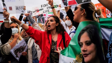 file photo: protesters shout slogans during a demonstration following the death of mahsa amini in iran, in istanbul