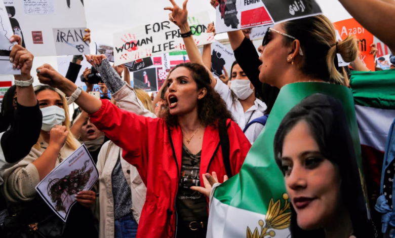 file photo: protesters shout slogans during a demonstration following the death of mahsa amini in iran, in istanbul