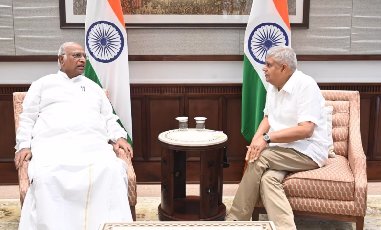 parliament monsoon session, Kharge Dhankhar meeting