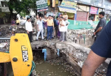 Hyderabad Flood Relief HYDRAA clears blocked drains in Ameerpet