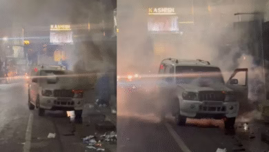 Moving car catches fire in Hyderabad’s Old City area No casualties