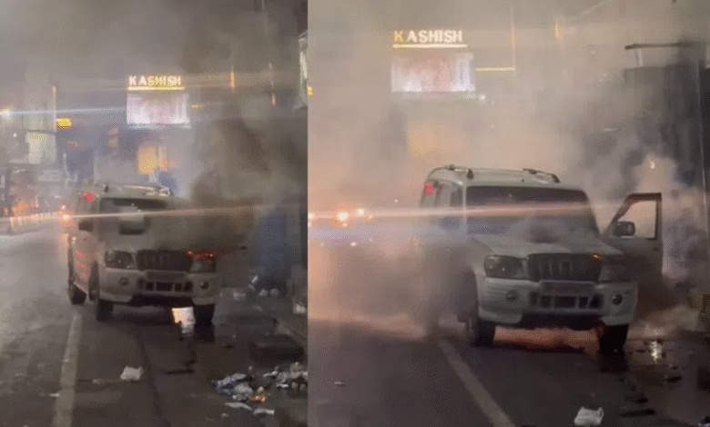 Moving car catches fire in Hyderabad’s Old City area No casualties