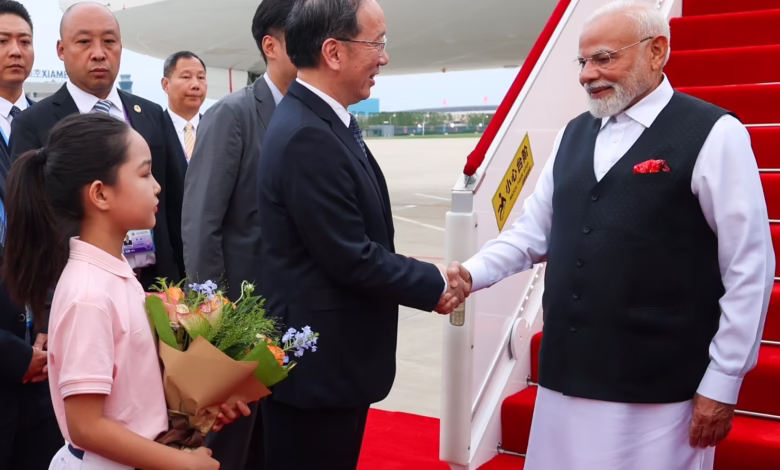 Indian Prime Minister Narendra Modi has arrived in Tianjin, China