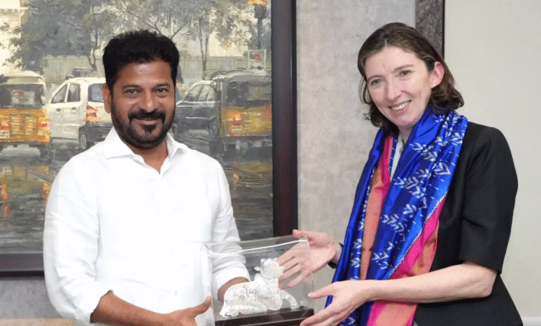 (SEO in English: Telangana CM Revanth Reddy meets British High Commissioner, discusses collaboration in education, science, and investment)
