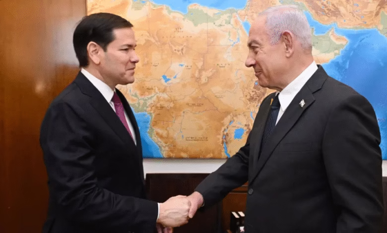 Netanyahu Hamas leaders abroad strikes, Netanyahu Marco Rubio press conference