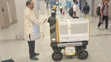 Watch Hyderabad airport tests robot for food delivery to flyers