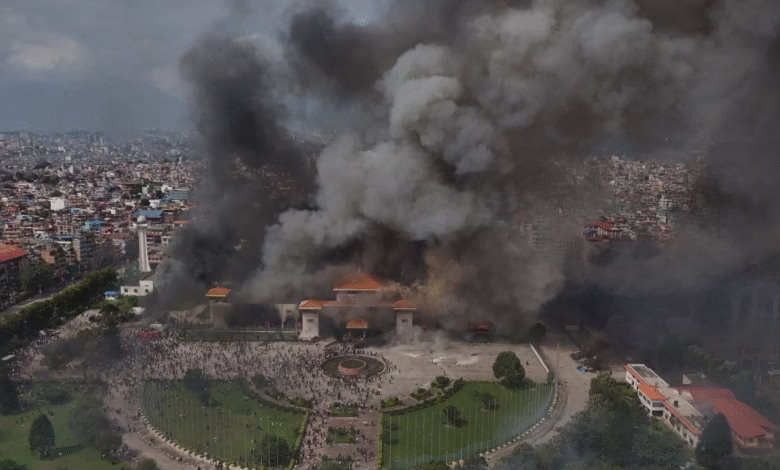 Nepal Parliament Protesters set fire to Nepal Parliament building, Supreme Court